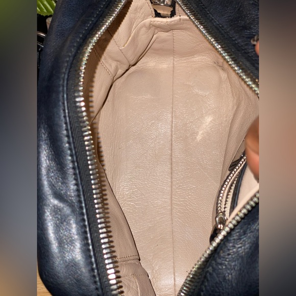 AUTHENTIC MCM BLACK LEATHER MINI BOSTON CROSSBODY HANDBAG - SILVER HARDWARE - Picture 9 of 17